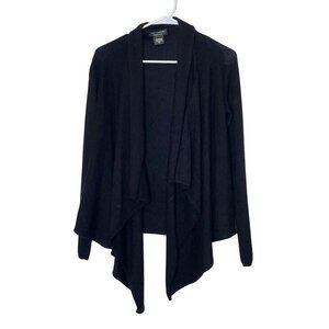 Lord & Taylor Black Cashmere Open Front Cardigan Sweater Small Womens